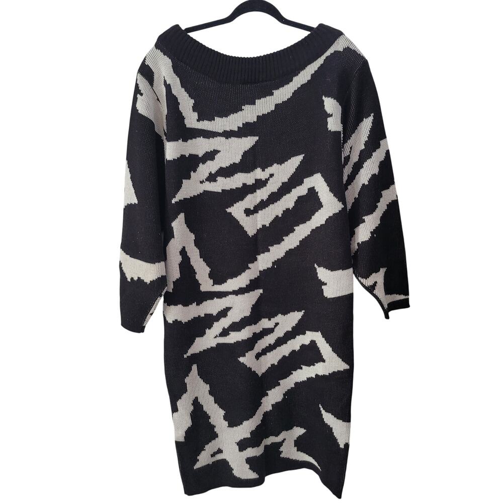 Sue Wong Size M BlackSweater‎ Dress Removable Shoulder Pads Gothic Glam